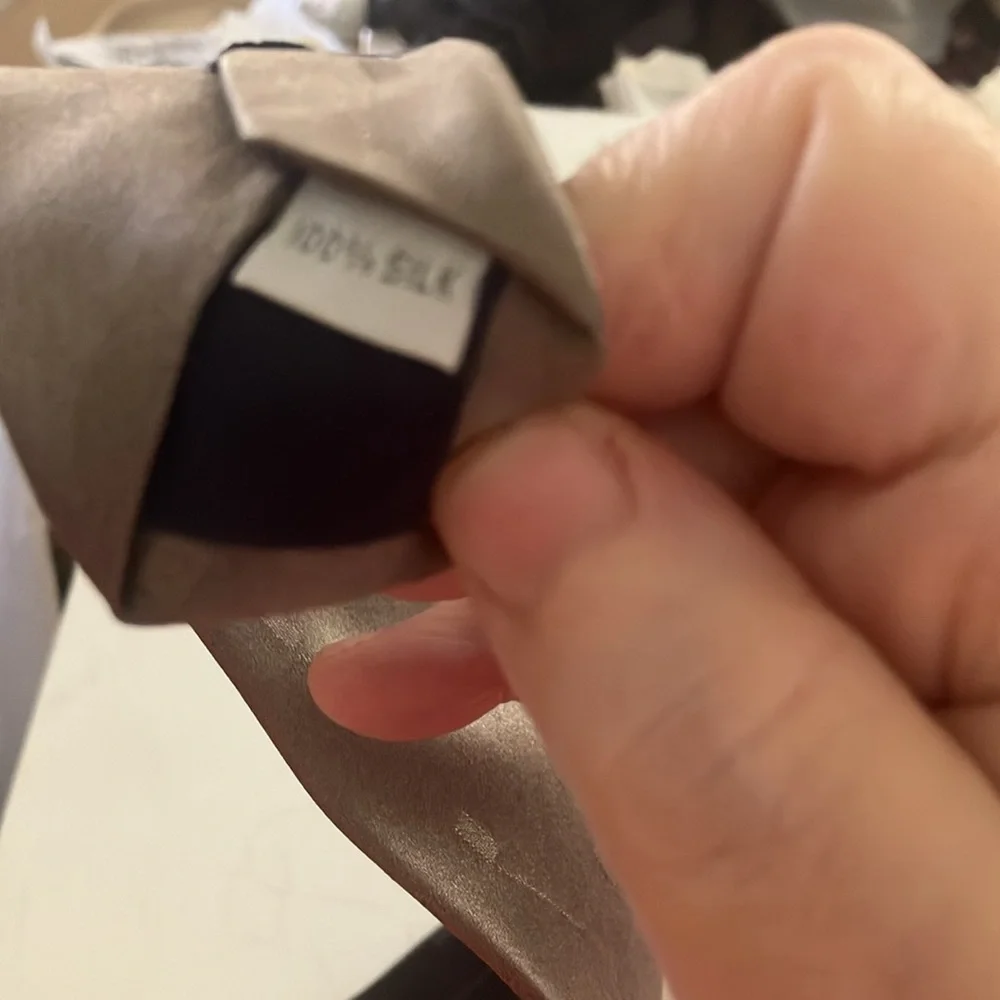 FINAL MARKDOWN Elegant Gray and Black Pierre Cardin silk Tie with Gold Accents